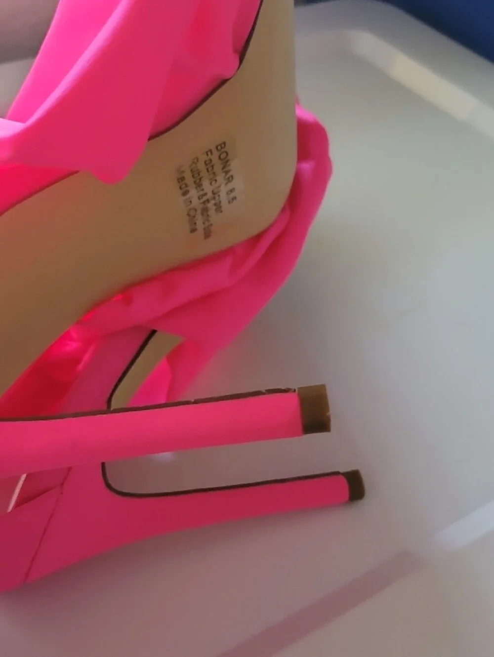 LEMON DROP Hot Pink Draped Open-Toe Heels NEW